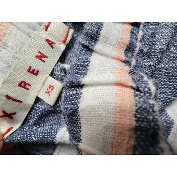 Xirena Womens Striped Straight Leg Cropped Casual Pants XS White Blue Pull-On - Picture 3 of 11